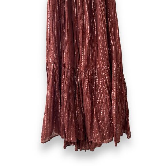 Ulla Johnson Samara High Low Sleeveless Gauze Maxi Dress Copper 0 Women’s - Picture 4 of 12